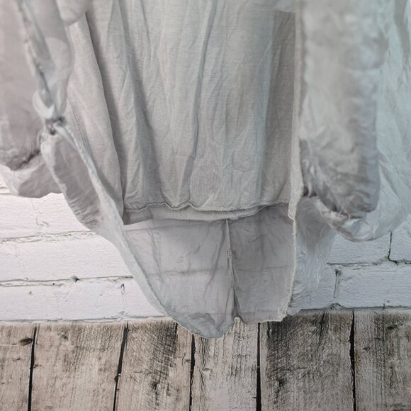 COLLEZIONE GAIA 100% SILK SLEEVELESS TUNIC GRAY LINED WOMENS SIZE LARGE - Picture 4 of 9